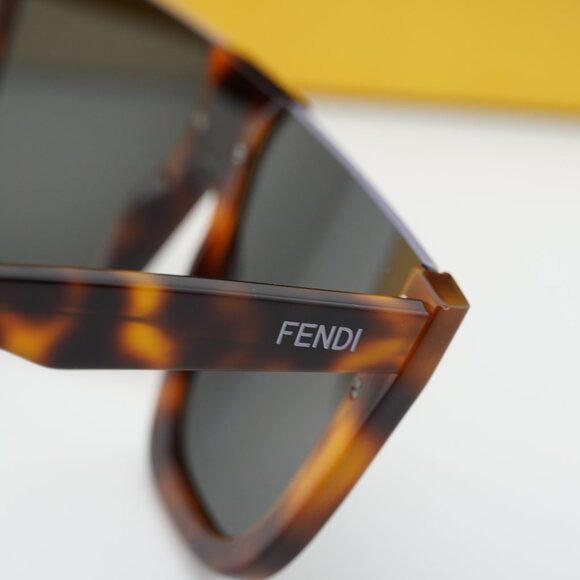 Fendi FE40136I 53A Shield Sunglasses - Havana/Grey main image 2